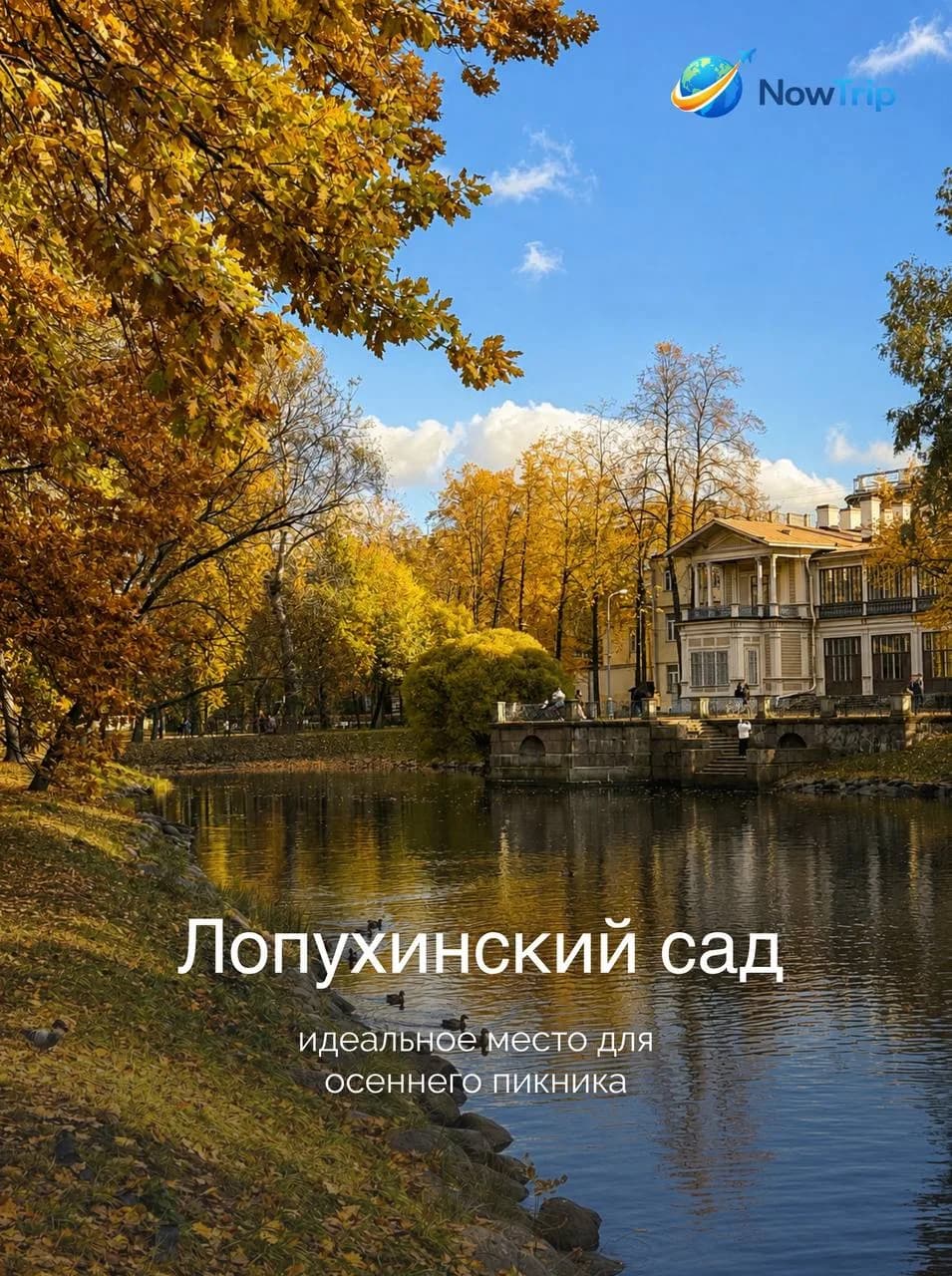 Пруд и старые деревья Лопухинского сада на Петроградской стороне